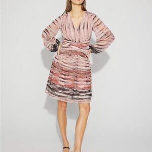 V-Neck Printed Mini Dress